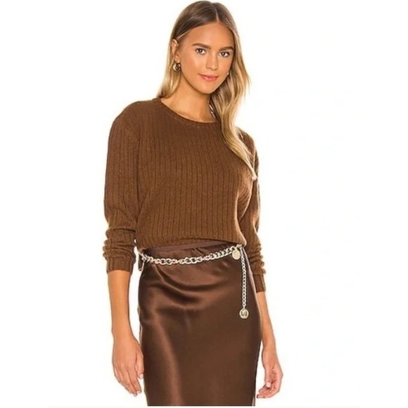 Qi Cashmere Sweaters - Divine Heritage Merino Wool Cashmere Boxy Ribbed Pull On‎ Sweater Cozy Luxury L